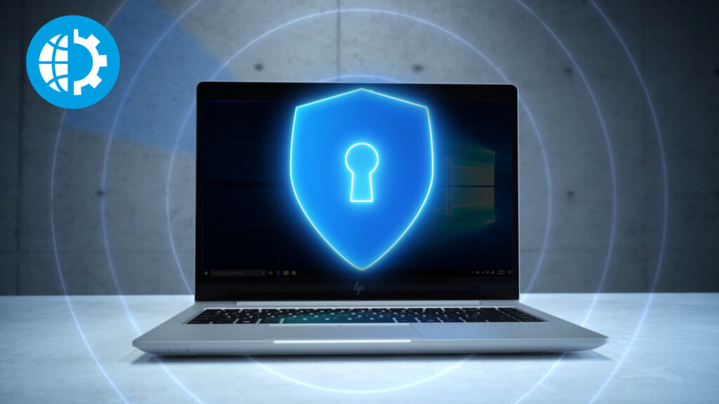 Security Symbol auf Laptop
